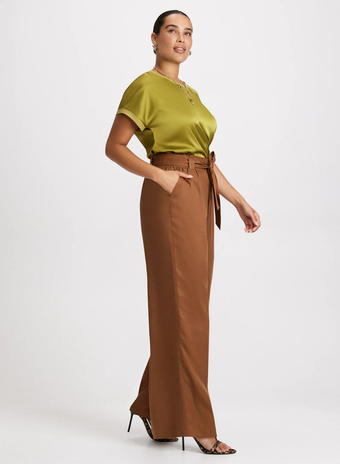 LAURA Olivia Tencel Wide-Leg Pants