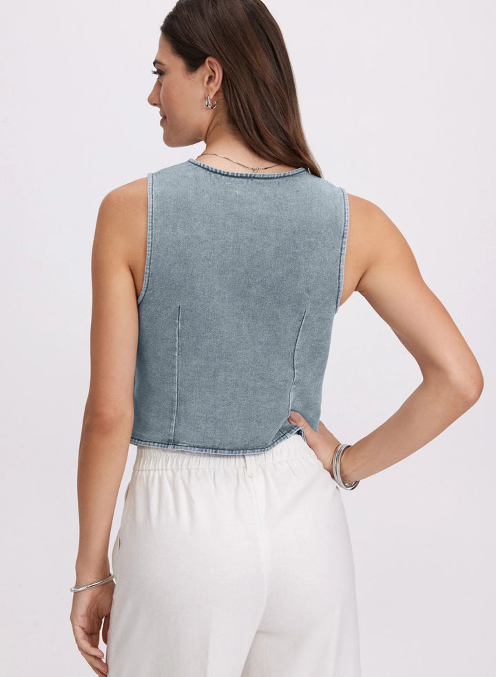 LAURA Button-Down Denim Vest
