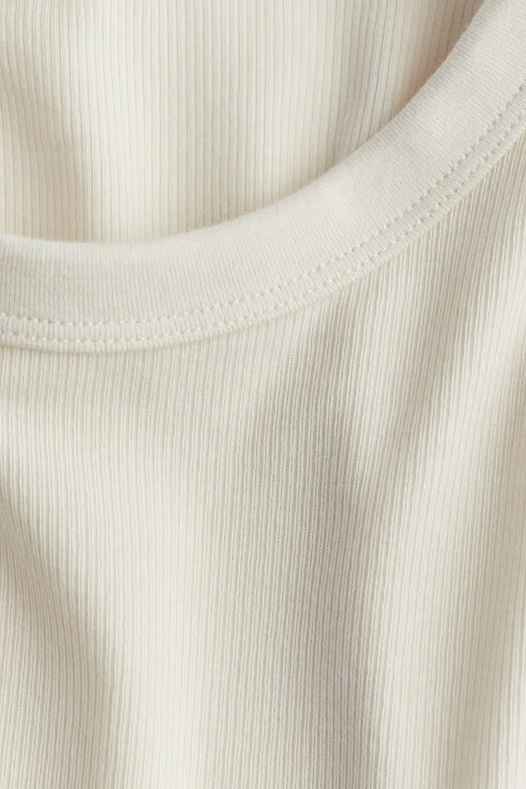 H&M RIBBED MODAL-BLEND TOP