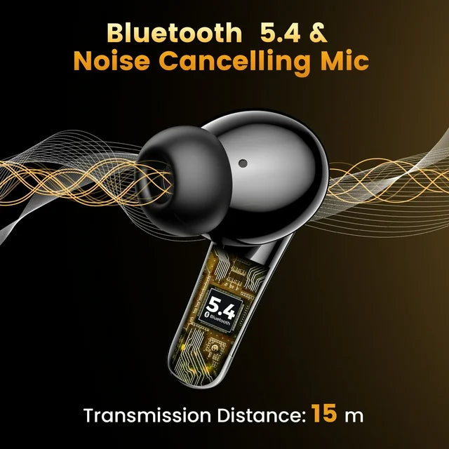 VEAT00L P91 Wireless Earbuds, Bluetooth Headphones V5.4 Stereo Ear buds with Noise Cancelling Mics, 60H Playback Mini Case with Dual LED Display, IP7 Waterproof in-Ear Earphones for Android iOS