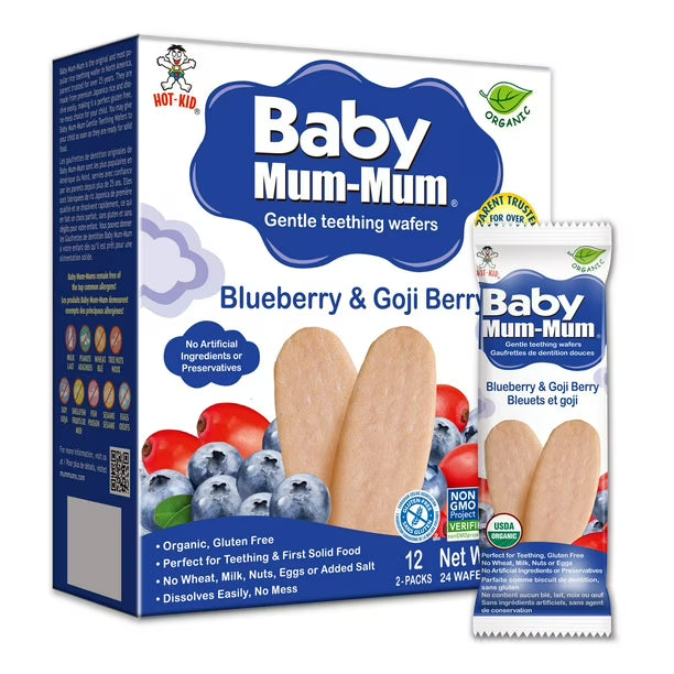 Baby Mum-Mum Organic Blueberry and Goji Rice Rusks, 24 Rusks, 50 g