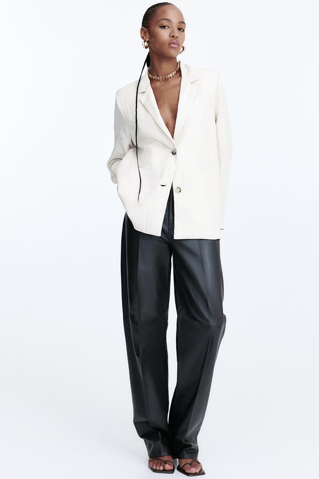 H&M Textured-Weave Blazer