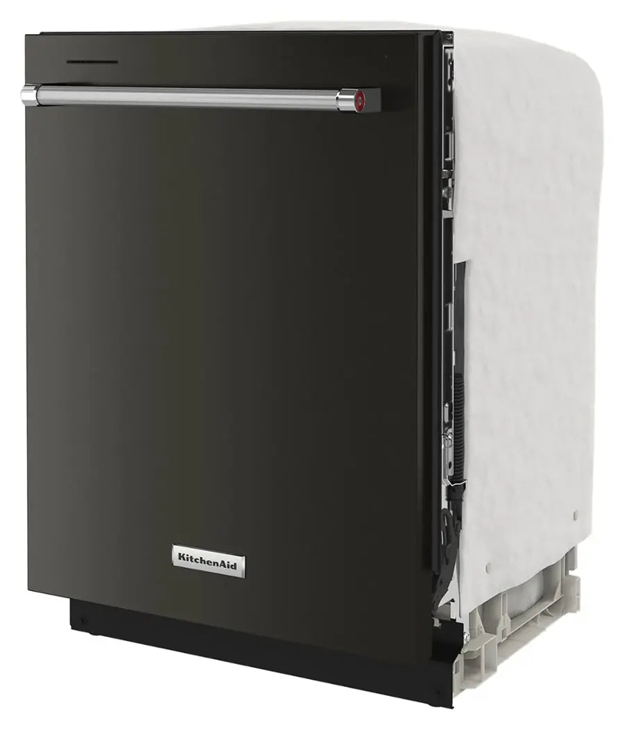 KitchenAid - 24" Top Control Built-In Stainless Steel Tub Dishwasher with 3rd Rack, 50+ Total Wash Jets, 44 dBA - Black stainless steel