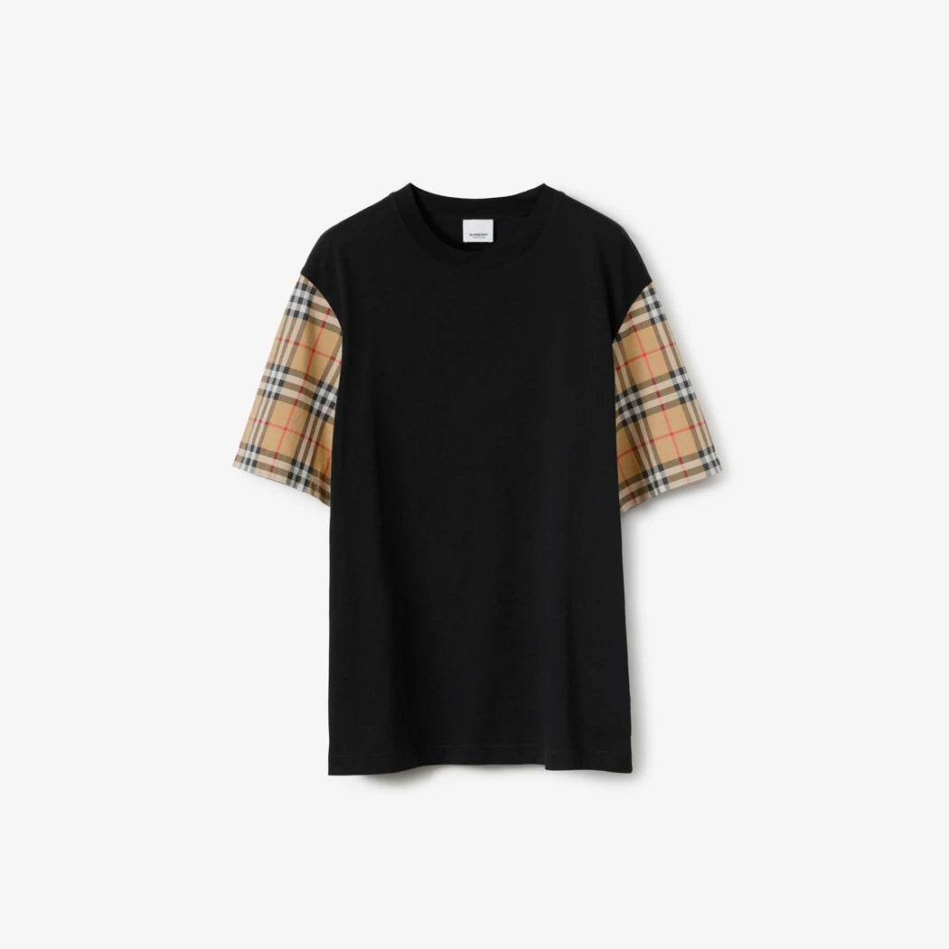 Burberry Check Sleeve Cotton T-shirt