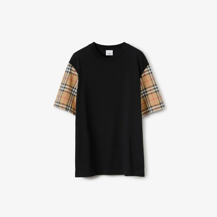 Burberry Check Sleeve Cotton T-shirt