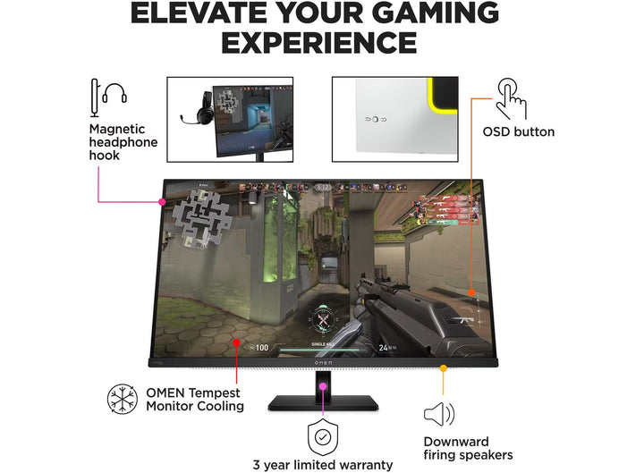 OMEN Transcend 31.5 inch UHD 240Hz OLED Gaming Monitor - OMEN Transcend 32