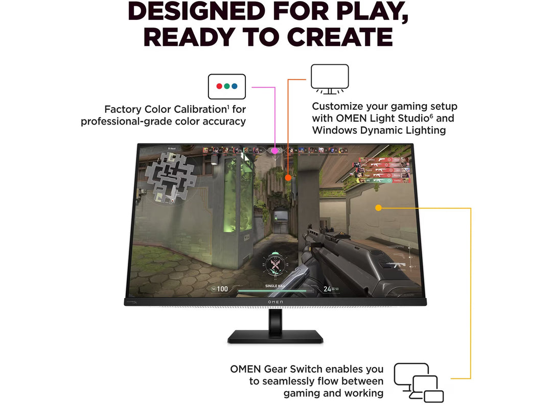 OMEN Transcend 31.5 inch UHD 240Hz OLED Gaming Monitor - OMEN Transcend 32