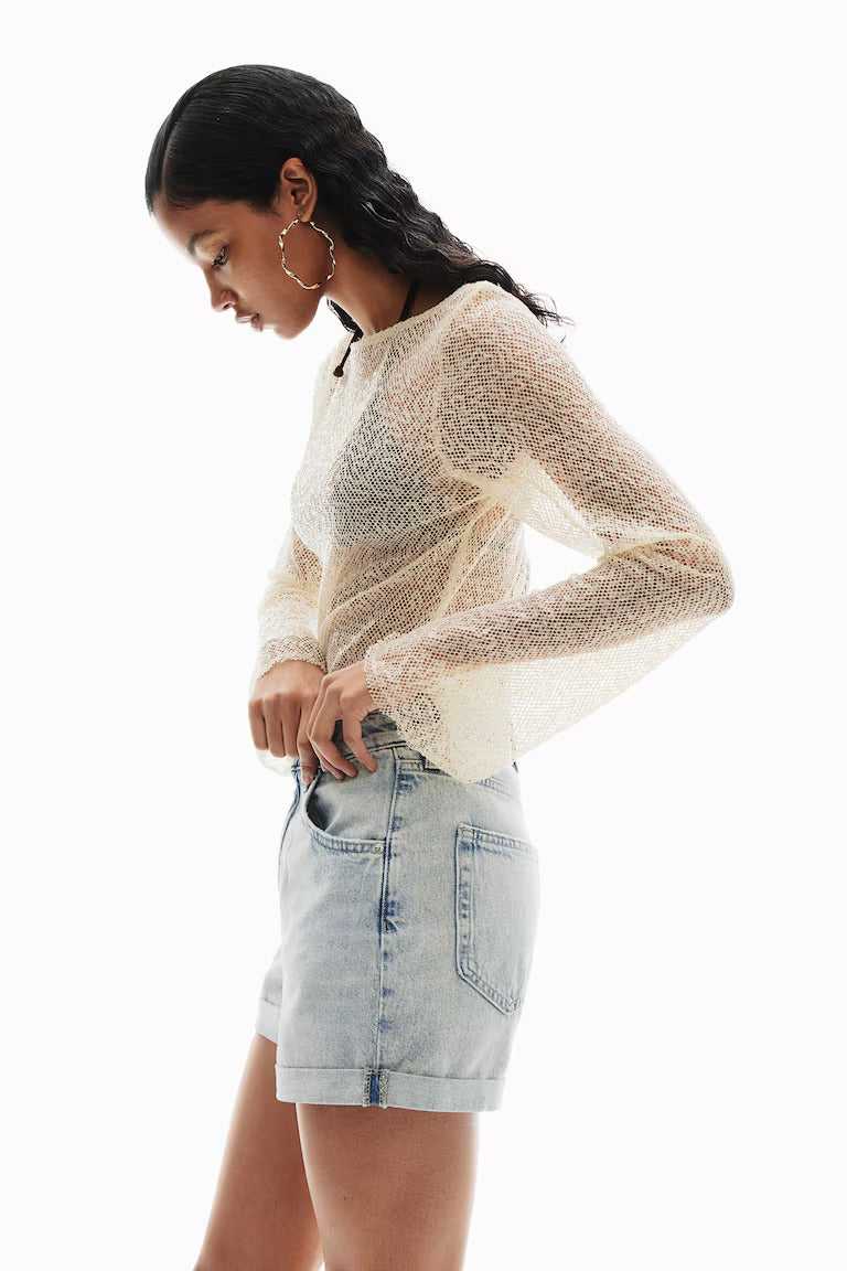 H&M HIGH WAIST DENIM SHORTS