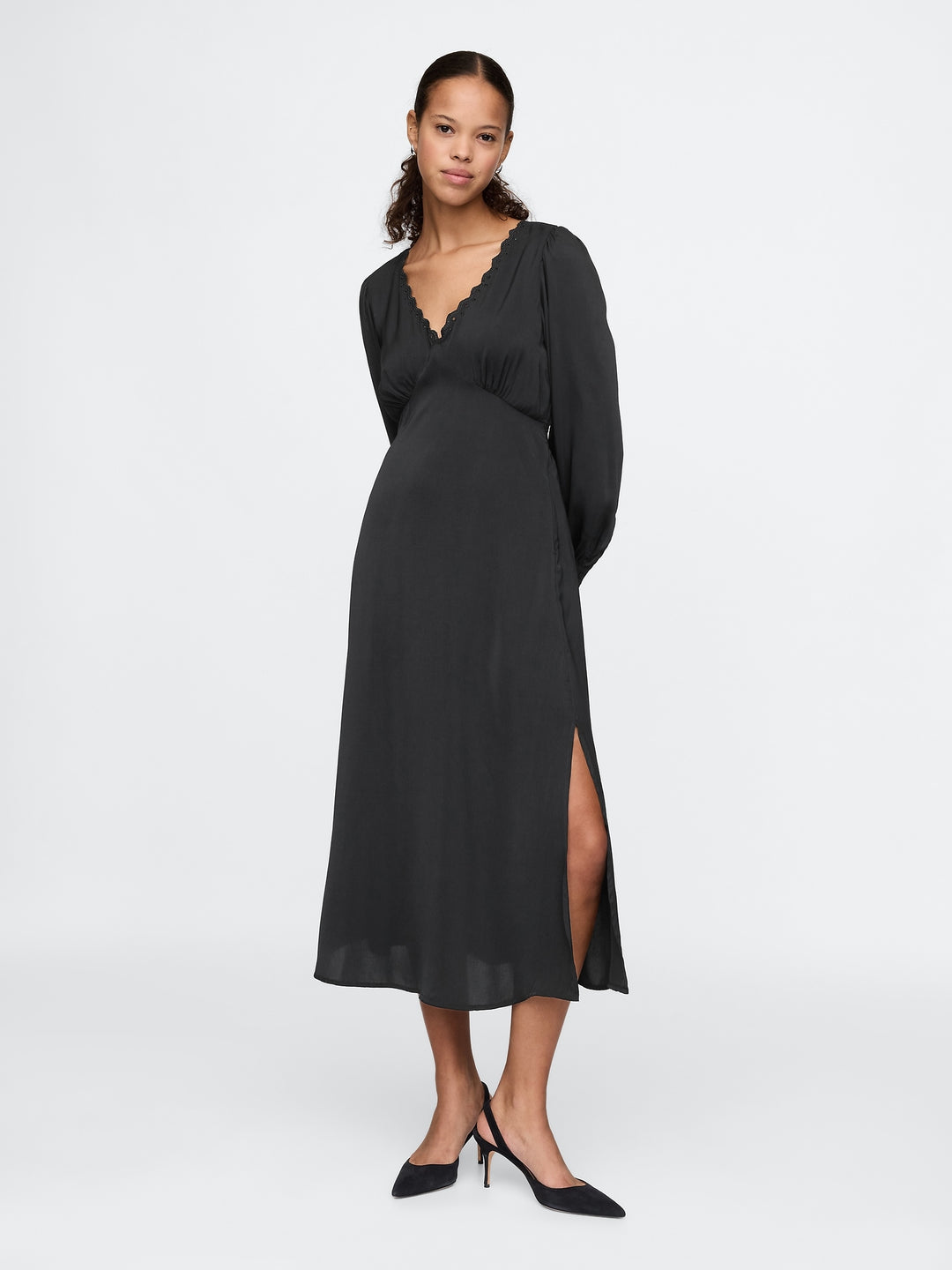 Gap Satin Empire Midi Dress