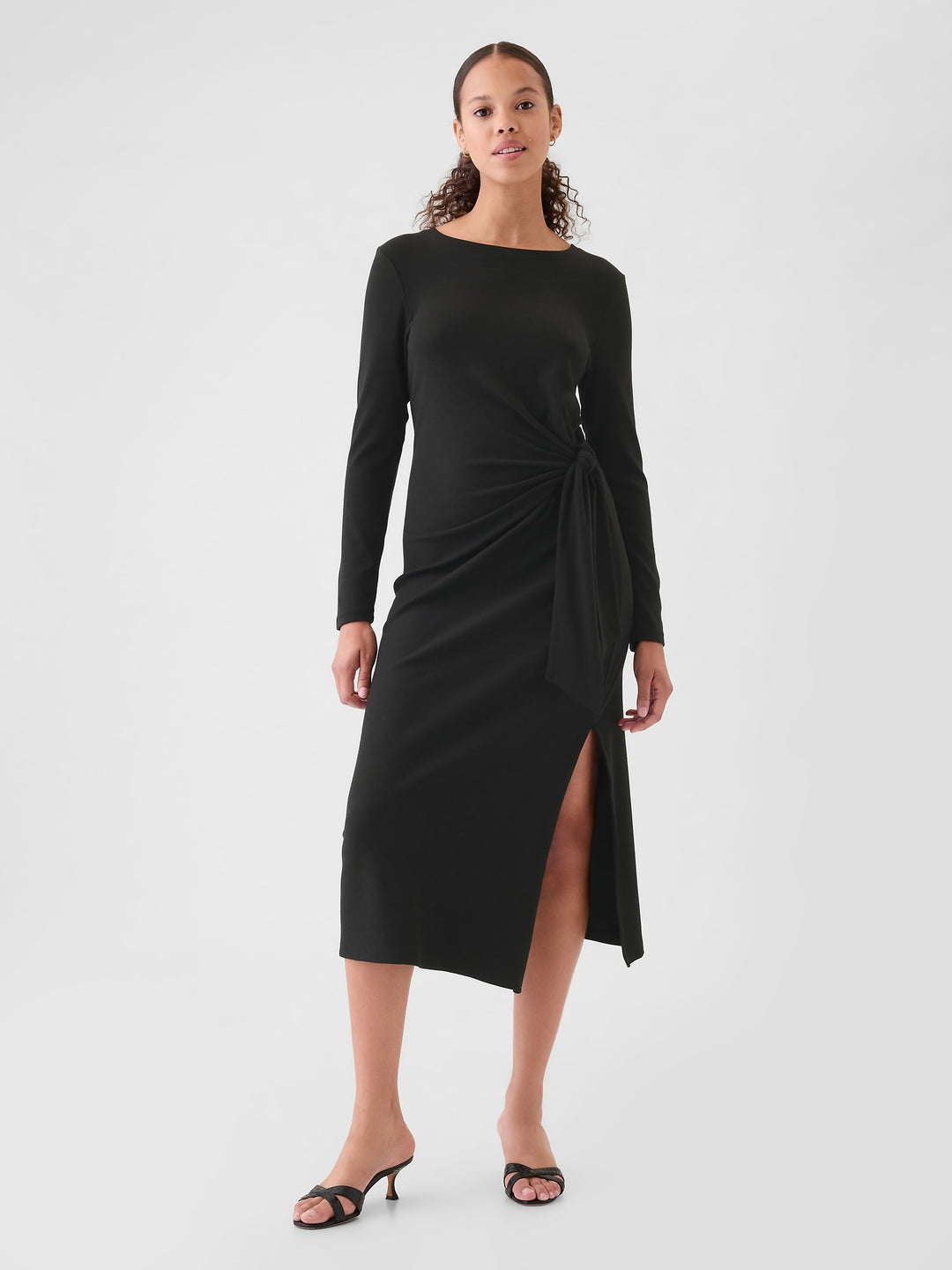 Gap Modern Rib Tie-Knot Midi Dress