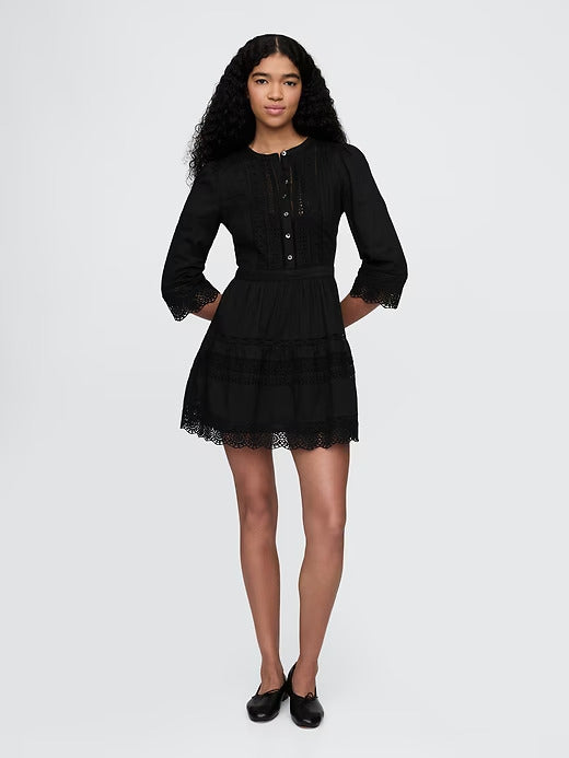 Gap Lace-Trim Mini Dress