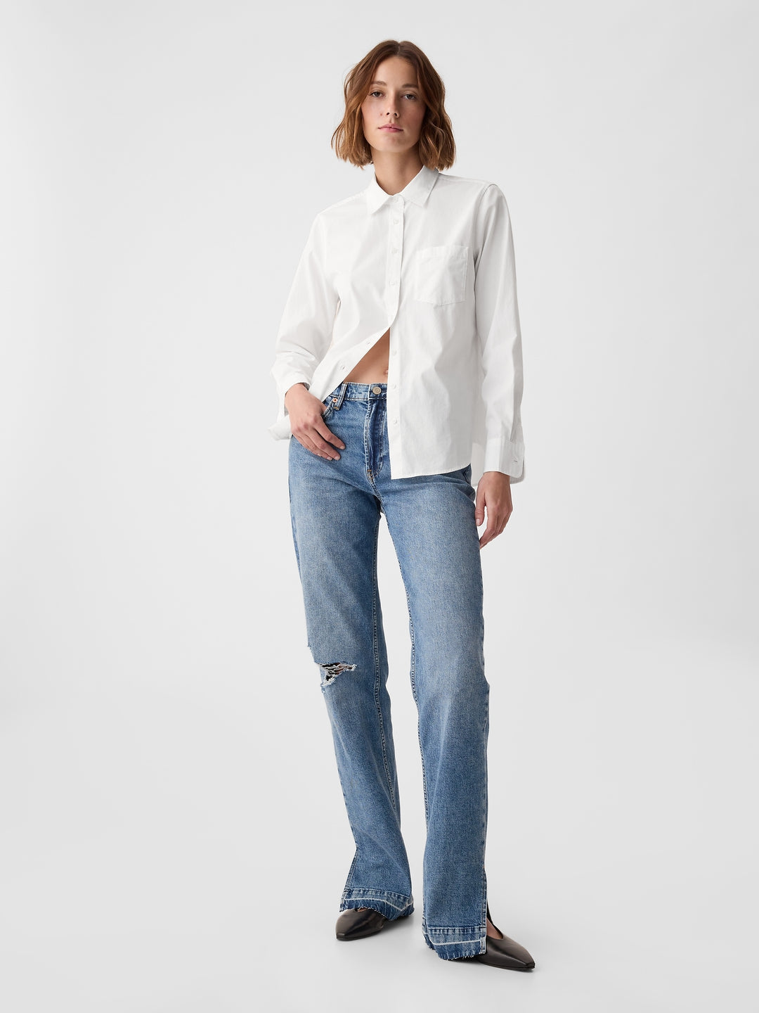 Gap Sheer Lace Classic Shirt