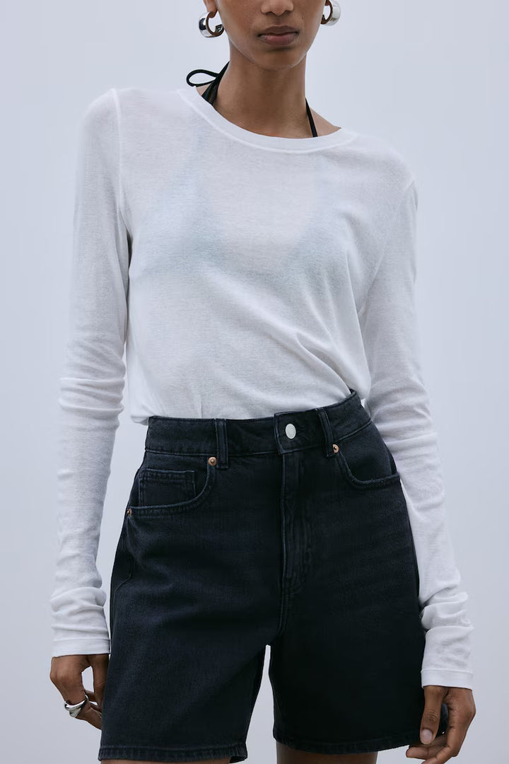 H&M HIGH WAIST DENIM SHORTS