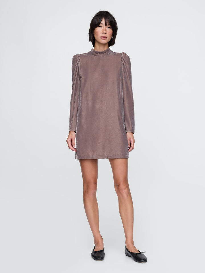 Gap Recycled Velvet Puff-Sleeve Mini Dress