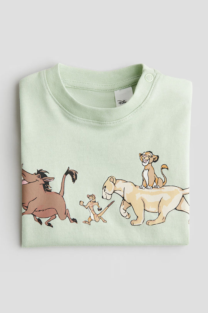 H&M Cotton T-Shirt with Printed Motif