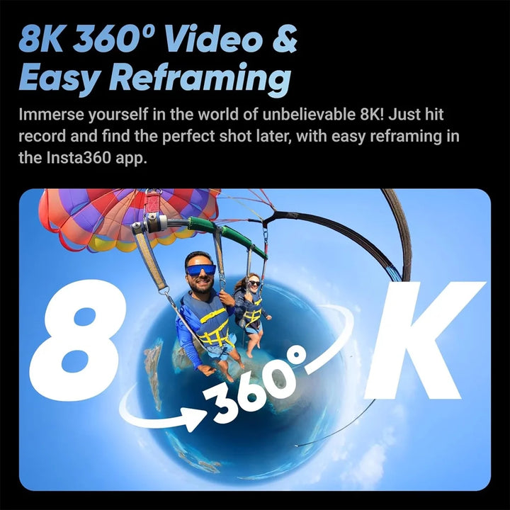 Insta360 CINSABMA X4 360 Camera 284752: Tiny 2.7K Action Cam, Hands-Free POV, Waterproof Bundle with 3 YR CPS Enhanced Protection Pack, 128GB Memory Card, All-In-1 Surf Kit & Compact Power Grip