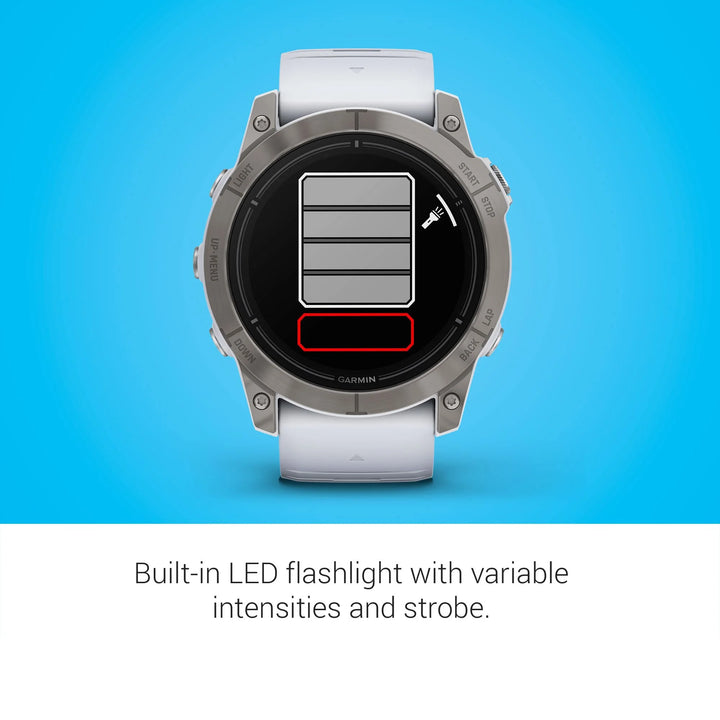 Garmin epix Pro (Gen 2) Sapphire Edition, 51mm, High Performance Smartwatch, Advanced Training Technology, Built-in Flashlight, Whitestone