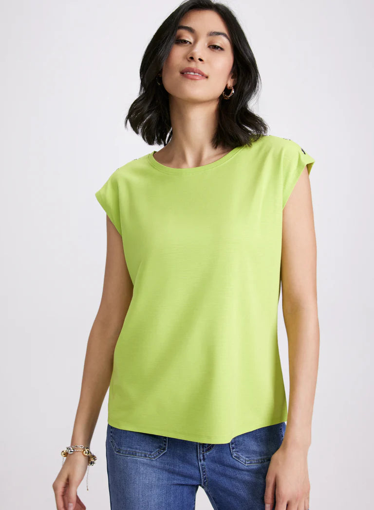 LAURA Metallic Button T-Shirt
