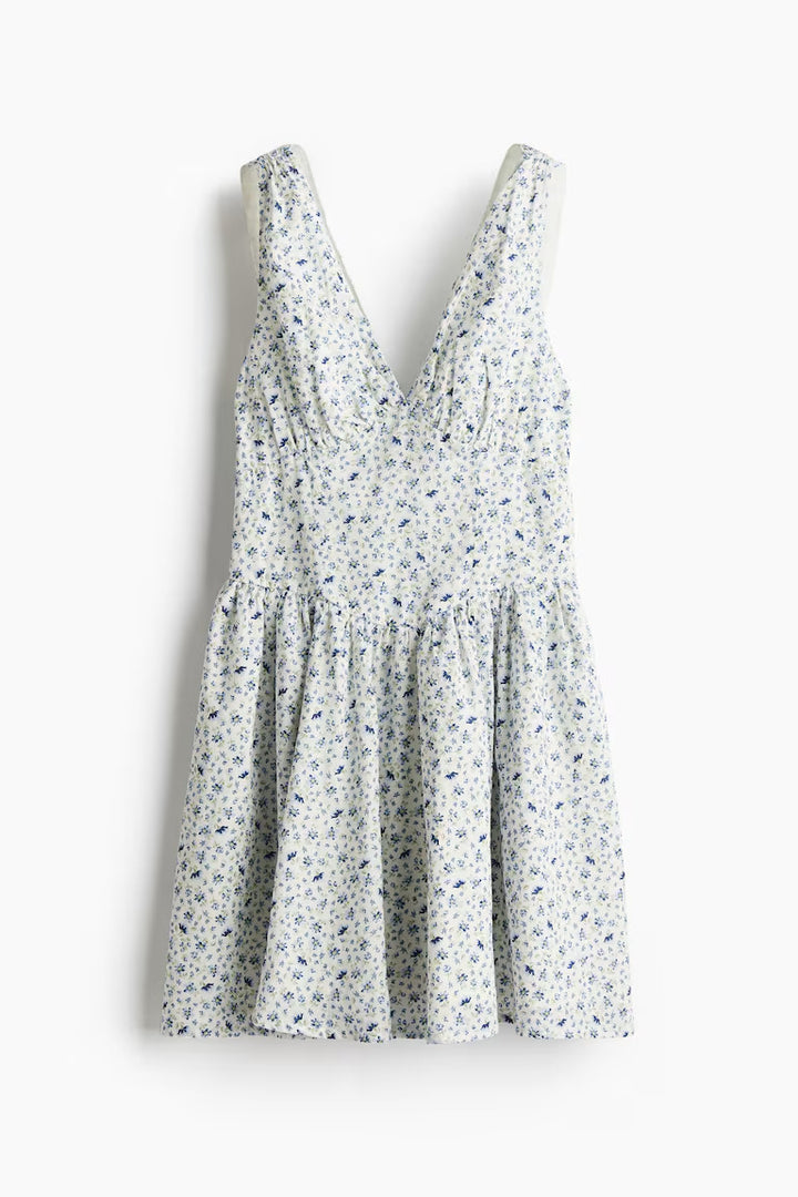 H&M Cotton Dress with Flared Skirt