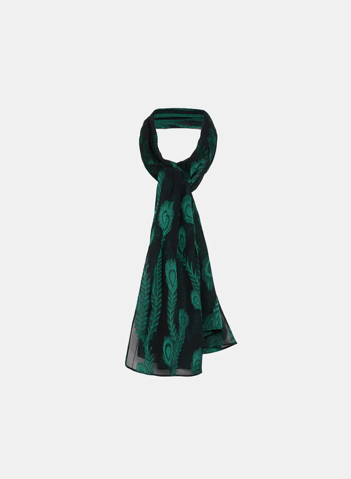 LAURA Peacock Print Evening Wrap