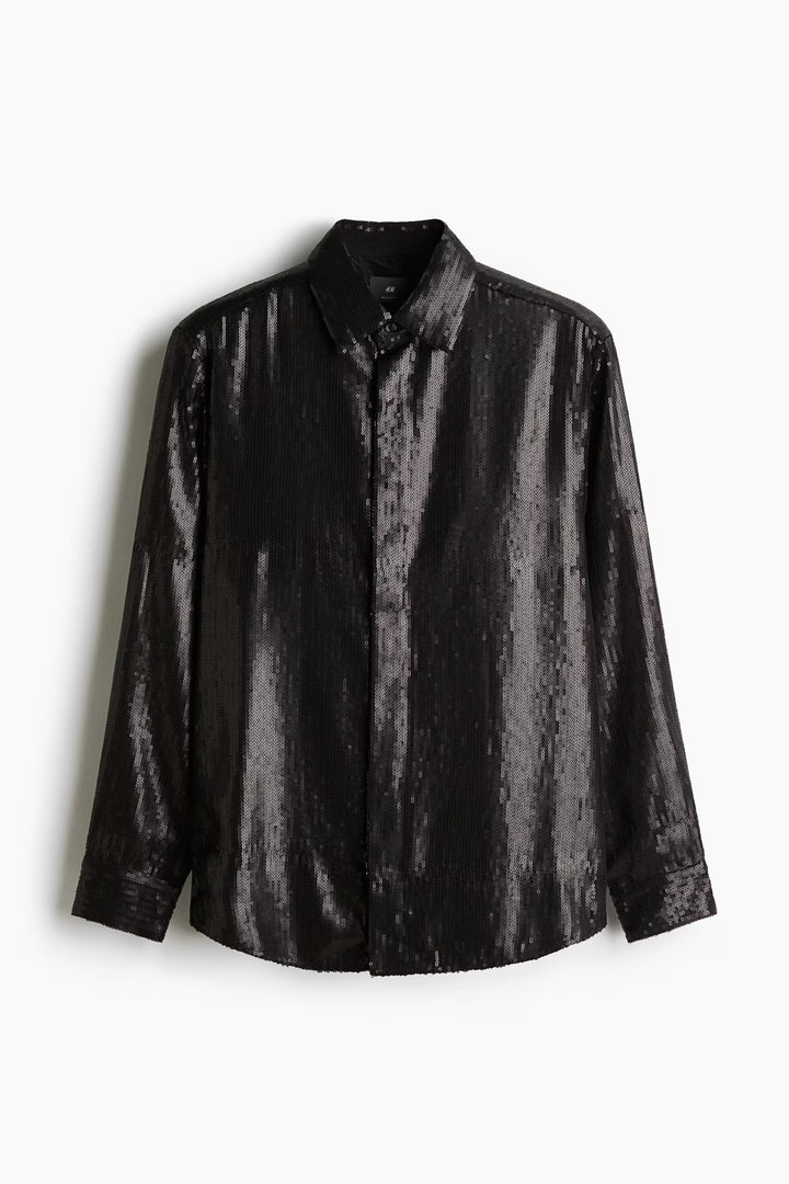 H&M Regular Fit Sequined Shirt