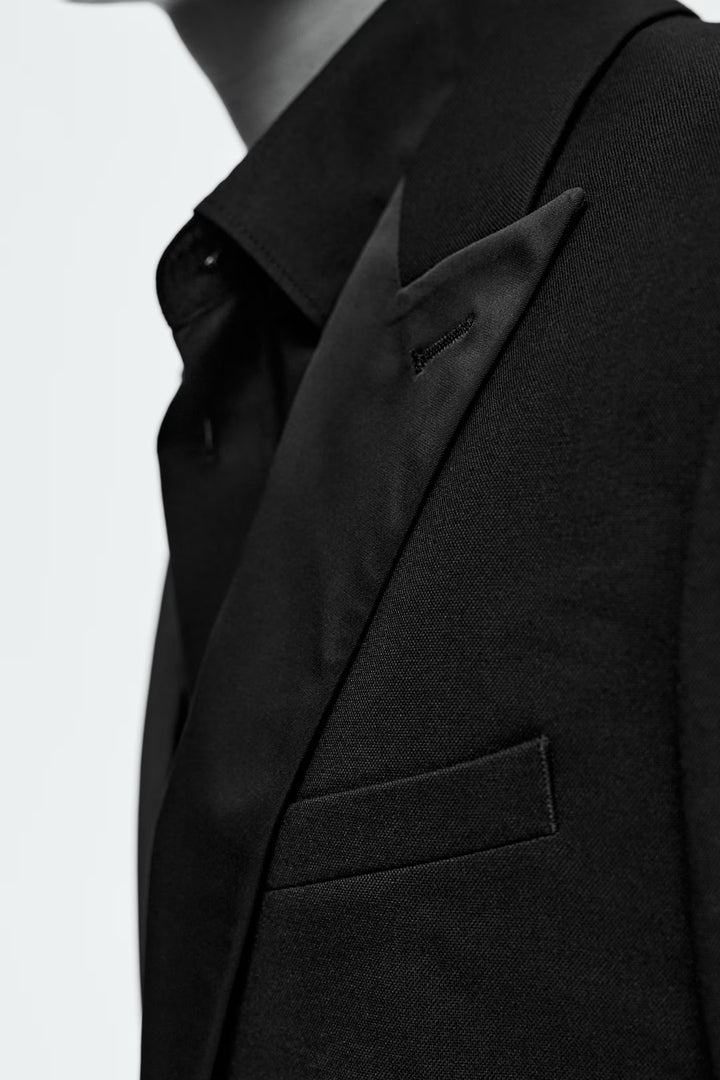 H&M Slim Fit Single-Breasted Tuxedo Jacket