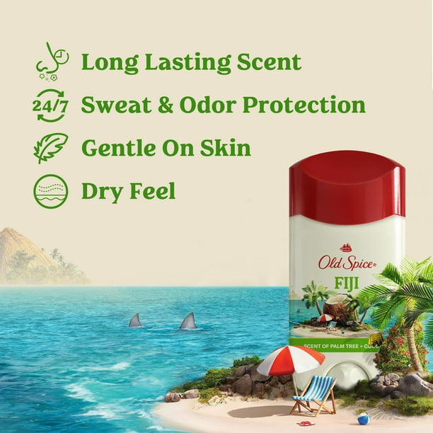 Old Spice Men's Antiperspirant & Deodorant Fiji with Palm Tree, 24/7 Sweat Protection, 73 g