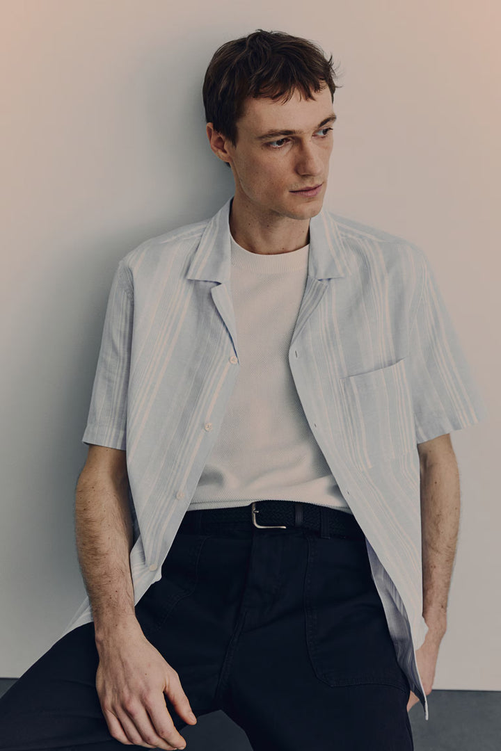 H&M Regular Fit Linen-blend Resort Shirt