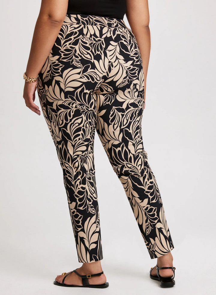 LAURA Floral Pull-On Ankle Pants