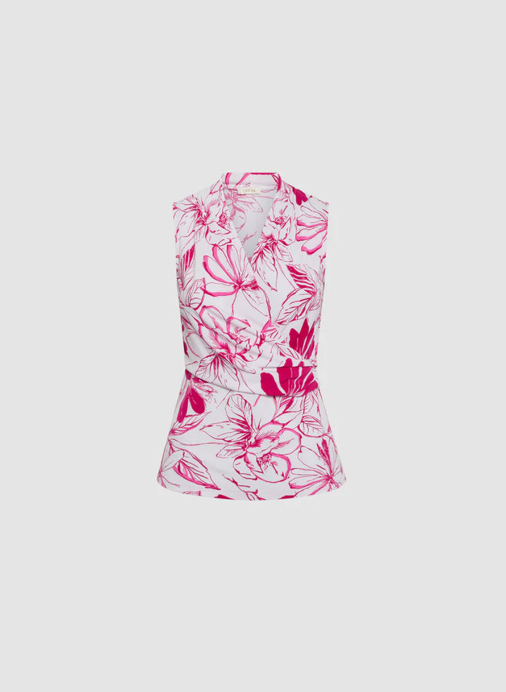LAURA Floral Criss-Cross Neckline Top