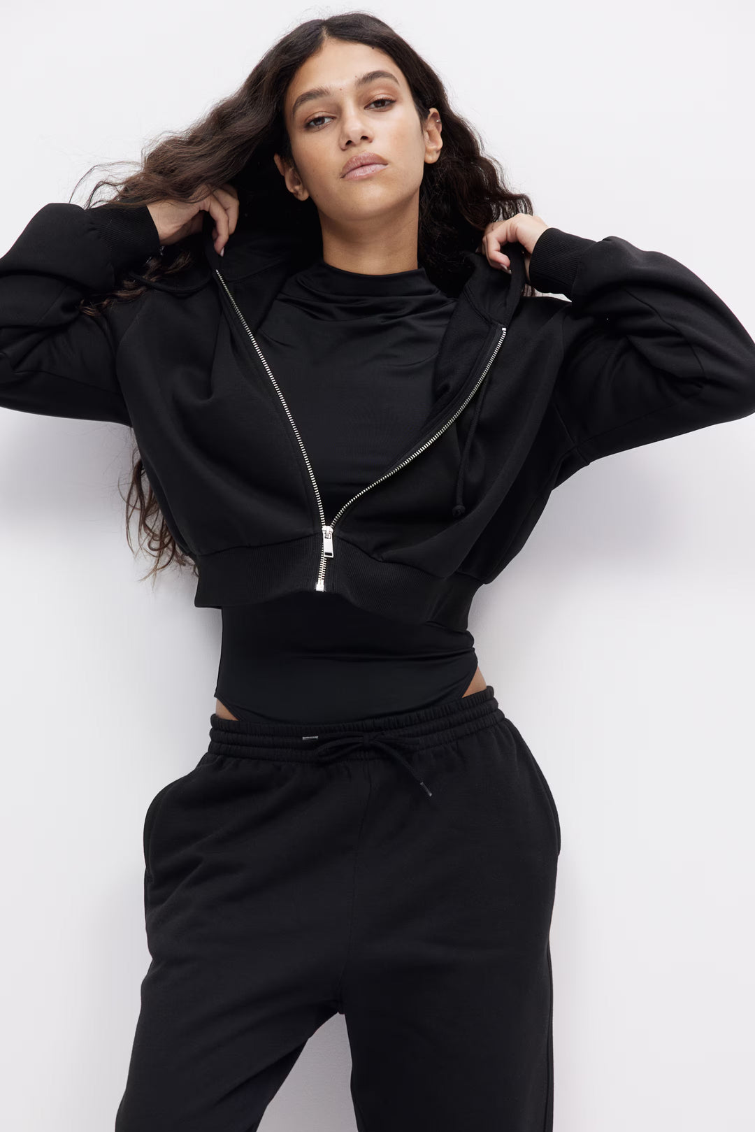 H&M Short Hooded Sweatshirt Jacket