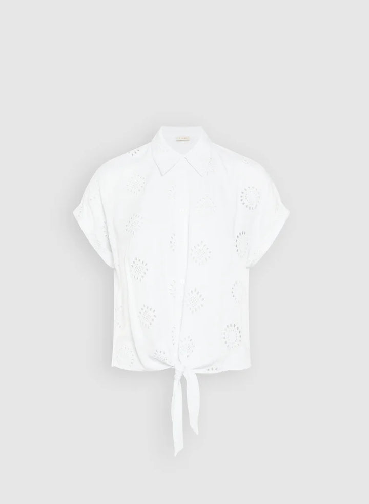 LAURA Embroidered Button-Down Blouse
