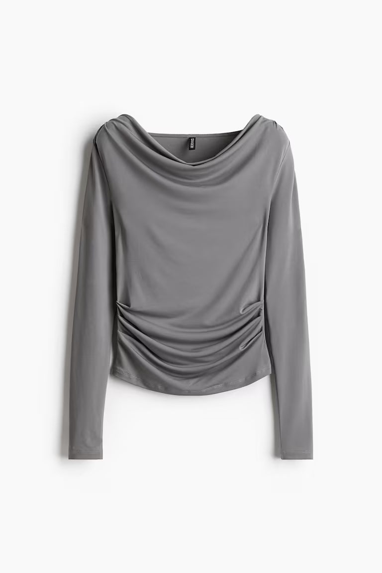 H&M DRAPED JERSEY TOP