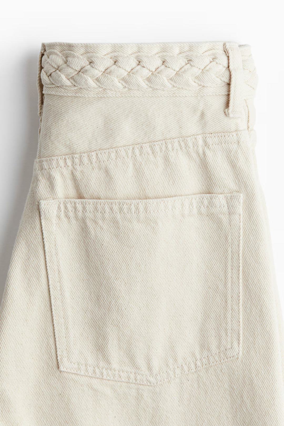 H&M Wide-Leg Braided Jeans