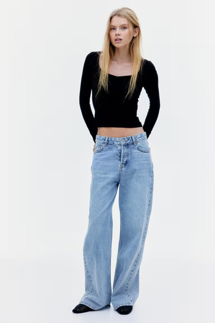 H&M SWEETHEART-NECKLINE TOP