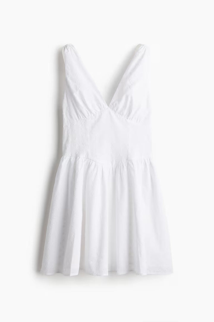 H&M Cotton Dress with Flared Skirt