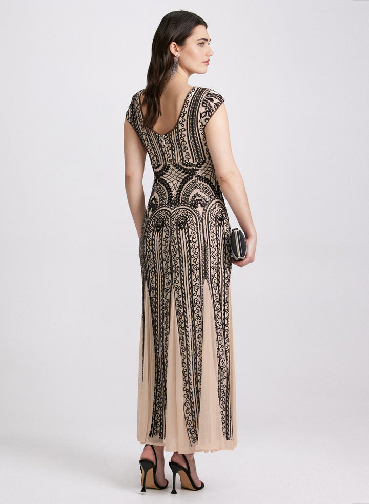 LAURA Sequin Fit & Flare Dress