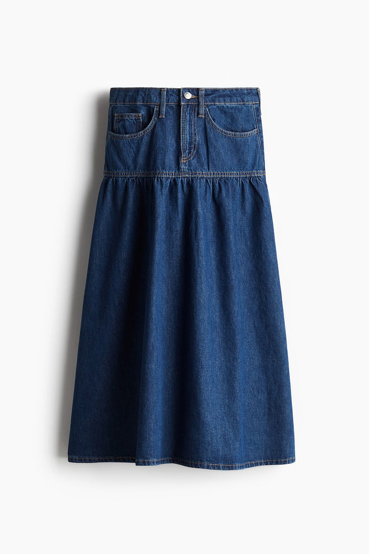 H&M Flared-Hem Denim Skirt