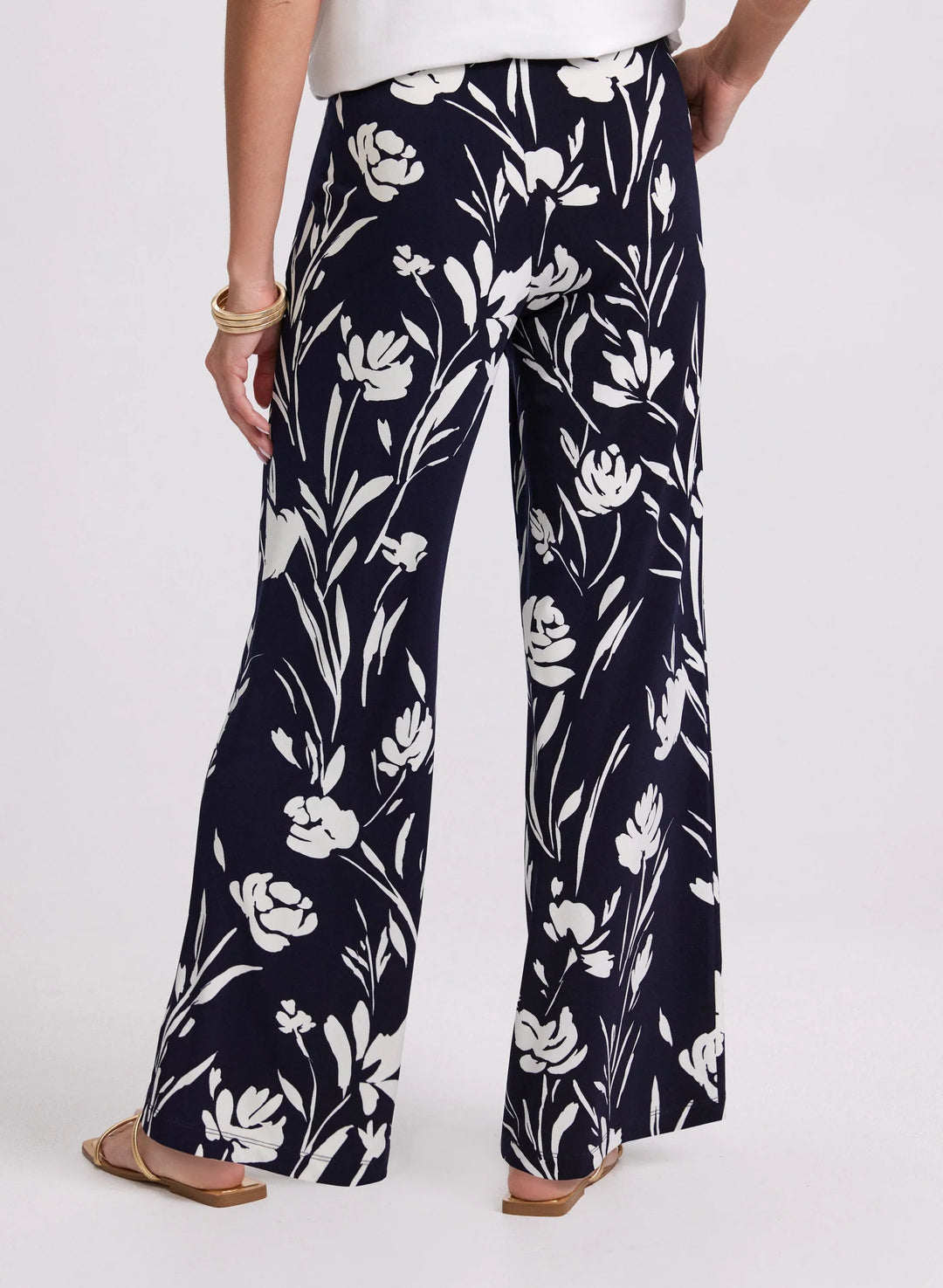 LAURA Wide-Leg Floral Print Pants