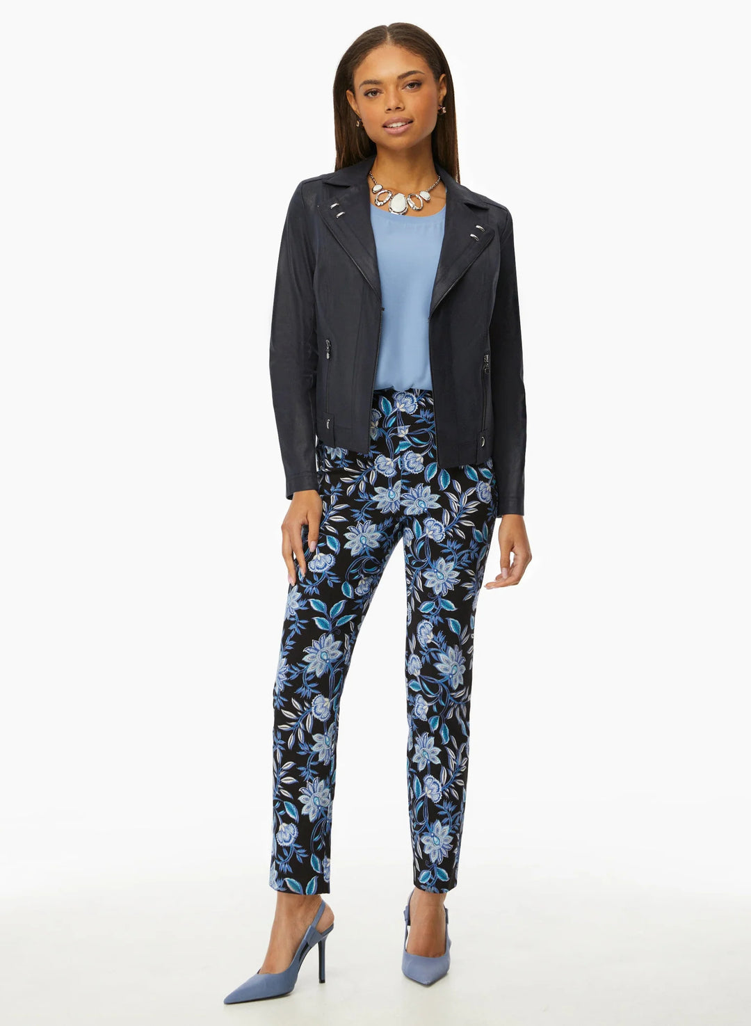 LAURA Floral Print Slim Leg Pants