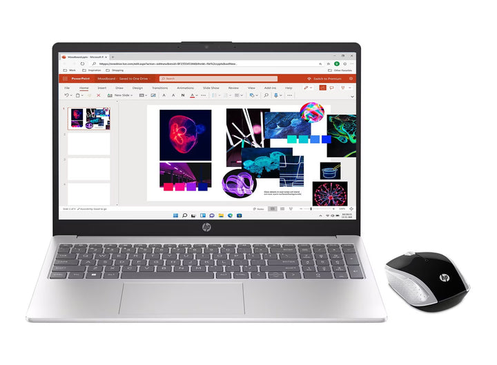 HP 15-fd1004ca Laptop with 12 months Microsoft 365 Personal and dual-mode wireless mouse