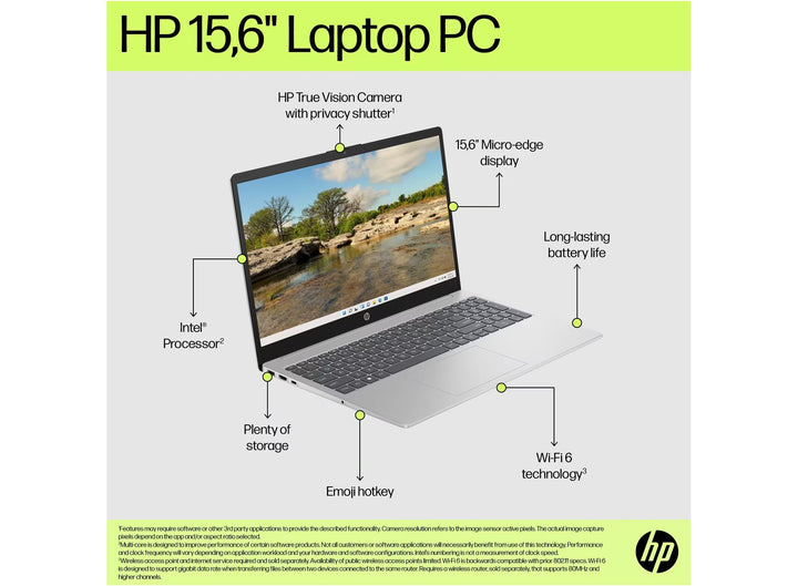 HP 15-fd1004ca Laptop with 12 months Microsoft 365 Personal and dual-mode wireless mouse
