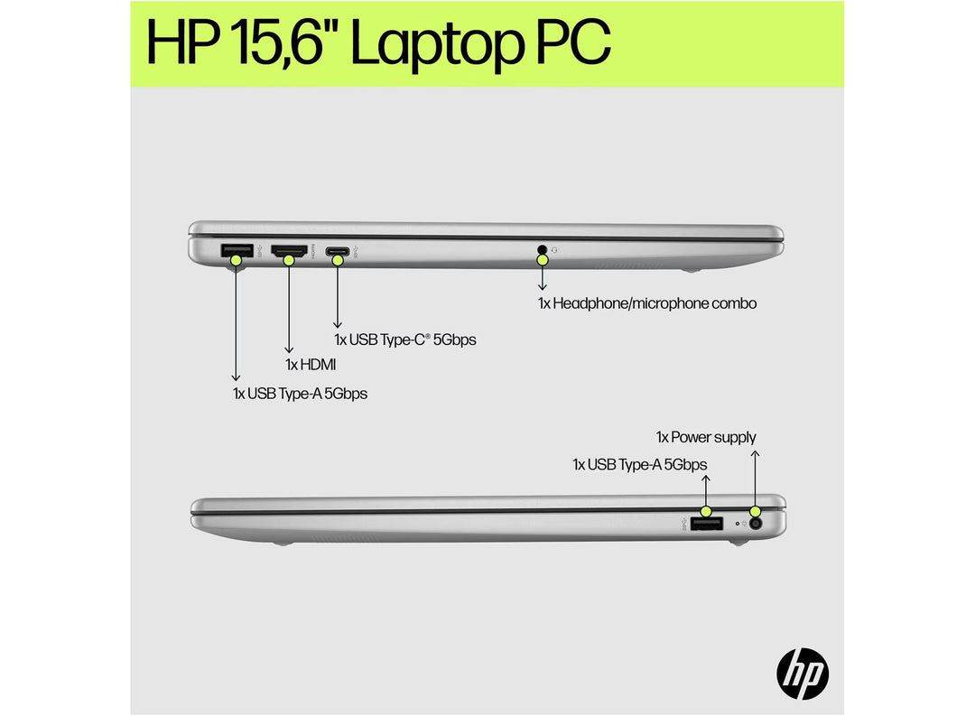 HP 15-fd1004ca Laptop with 12 months Microsoft 365 Personal and dual-mode wireless mouse
