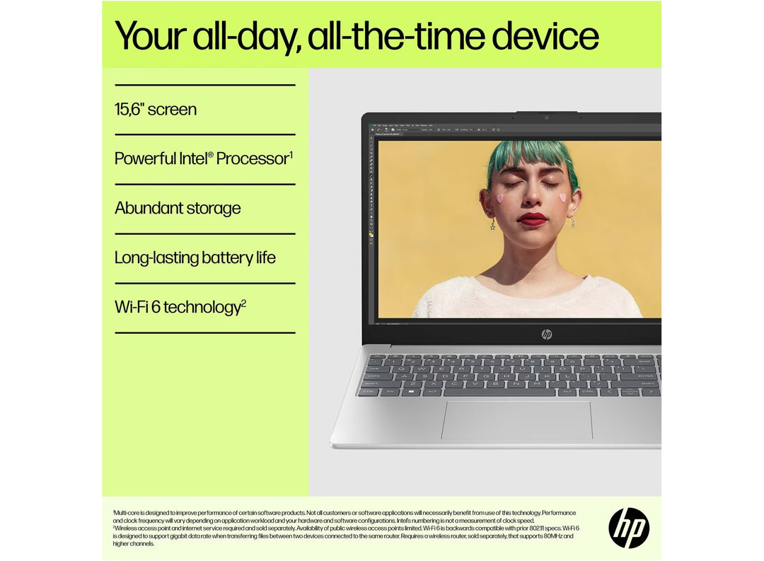 HP 15-fd1004ca Laptop with 12 months Microsoft 365 Personal and dual-mode wireless mouse