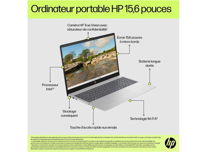 HP 15-fd1004ca Laptop with 12 months Microsoft 365 Personal and dual-mode wireless mouse