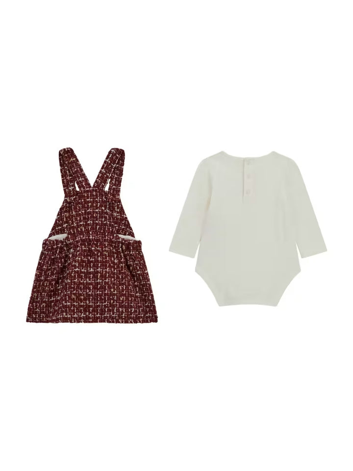 Guess Heart Bodysuit and Tweed Skirtall Set (0-24M)