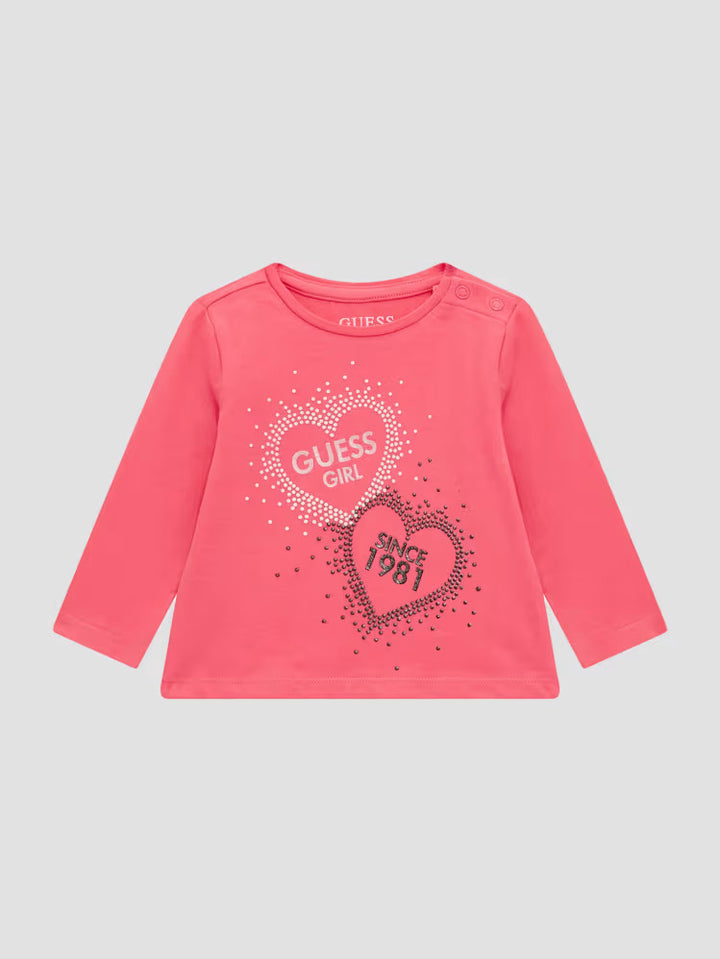 Guess Hearts Long-Sleeve Tee (0-24M)
