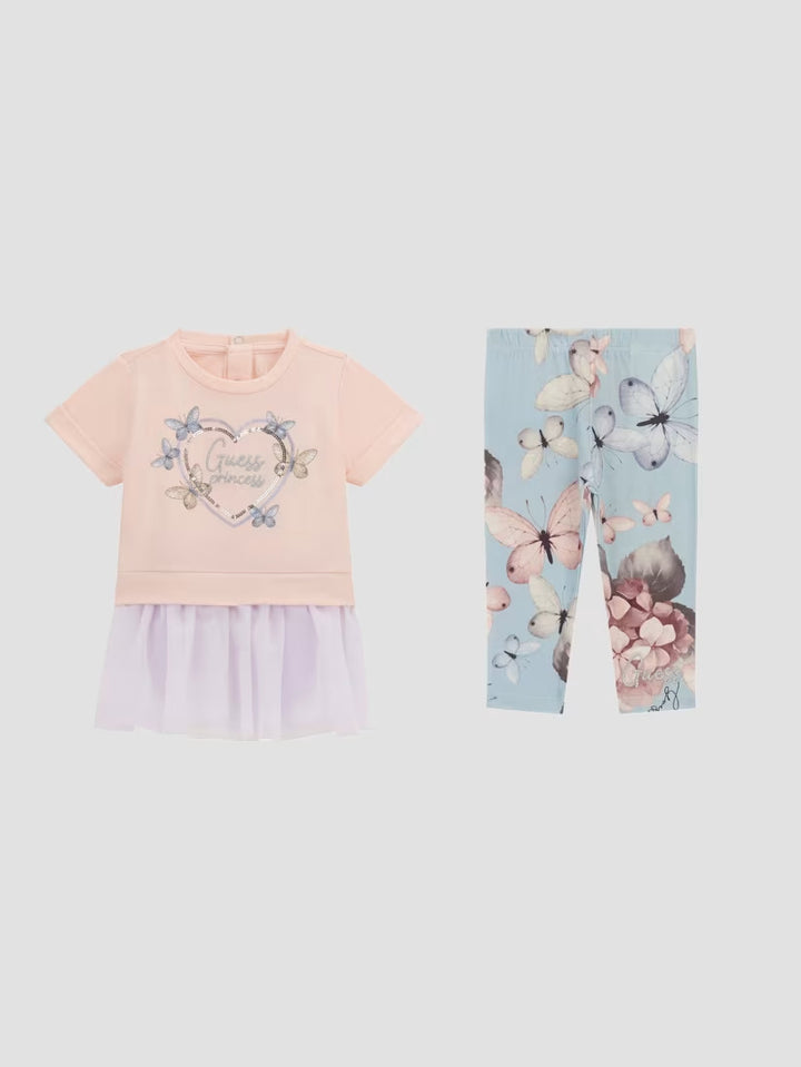 Guess Butterfly Tee and Leggings Set