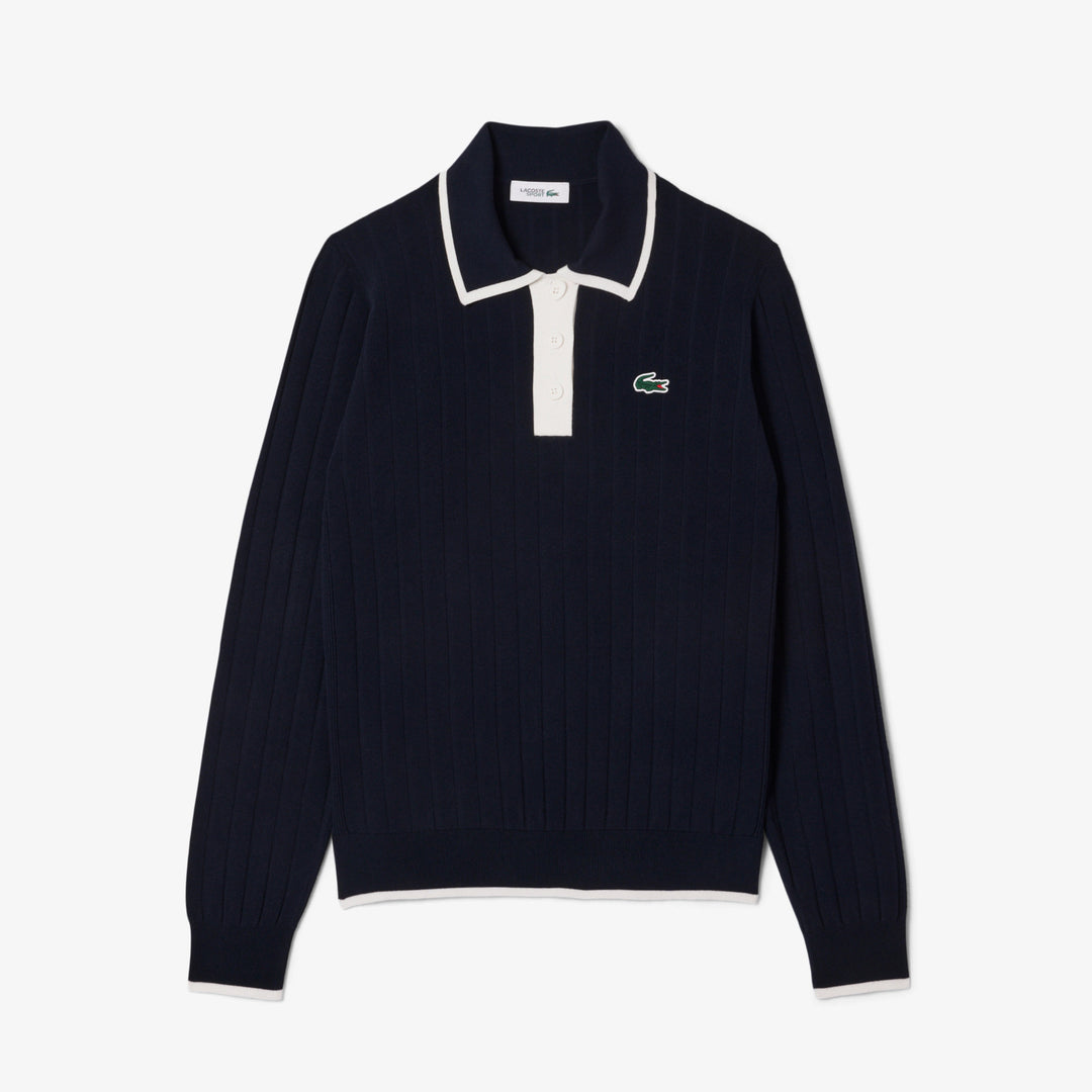 Lacoste Women's Polo Collar Stretch Golf Sweater