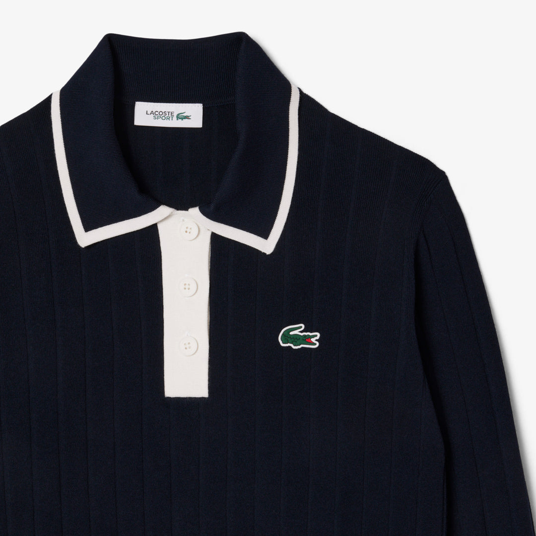 Lacoste Women's Polo Collar Stretch Golf Sweater